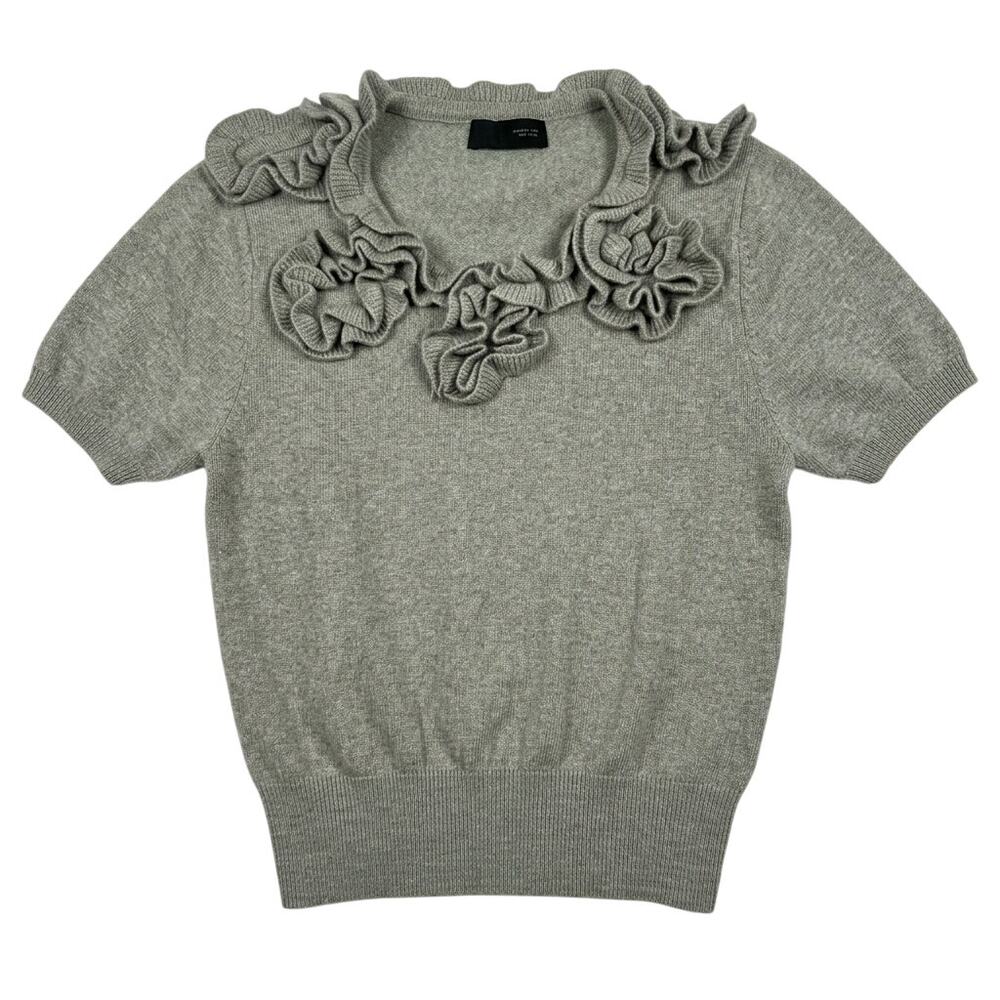Zara Green Flower Embellished Sweater Size S